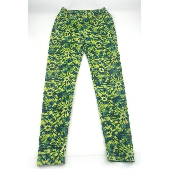 Lularoe Leggings Women One Size OS 2-10 Green Blue Tie Dye Soft Stretchy Active - Picture 1 of 8
